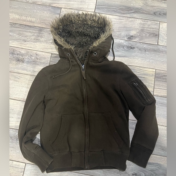American Eagle Outfitters Other - Mens American Eagle Outfitters Brown Hooded Jacket Y2K Vintage Very Warm EUC